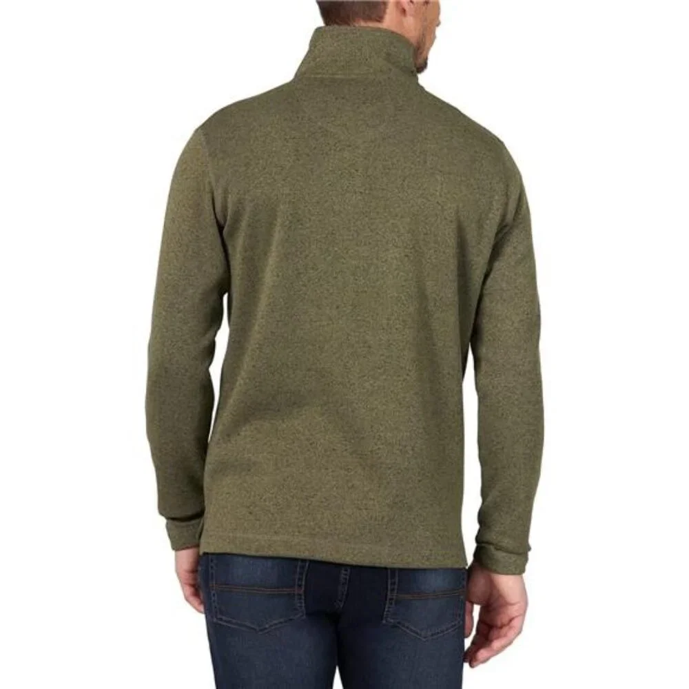 Wrangler Authentic Olive Night Long Sleeve Fleece‎ Quarter Zip Sweater for Men